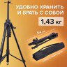 Мольберт-тренога металлический переносной, телескопический, 92х156х80 см, чехол, BRAUBERG ART, 192264, 192264