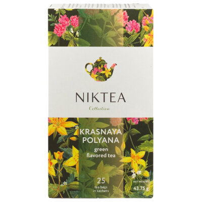 Чай NIKTEA "Красная поляна" зеленый, 25 пакетиков в конвертах по 1,75 г, TALTHA-DP0061, 624421