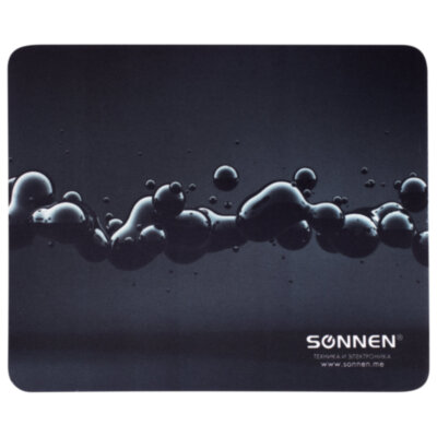 Коврик для мыши SONNEN "DROPS", резина + ткань, 220х180х3 мм, 513290, 513290