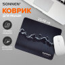Коврик для мыши SONNEN "DROPS", резина + ткань, 220х180х3 мм, 513290, 513290