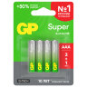 Батарейки КОМПЛЕКТ 4 шт., GP Super G-Tech, AAA (LR03,24А), алкалиновые, мизинчиковые, ПРОМО 3+1, 24A3/1-2CR4, 455921