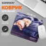 Коврик для мыши SONNEN "KITTEN", резина + ткань, 220х180х3 мм, 513313, 513313