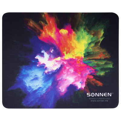 Коврик для мыши SONNEN "EXPLOSIVE", резина + ткань, 220х180х3 мм, 513291, 513291