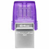 Флеш-диск 64 GB KINGSTON DataTraveler microDuo 3C, разъем USB 3.2, Type-C, фиолетовый, DTDUO3CG3/64GB, 514072