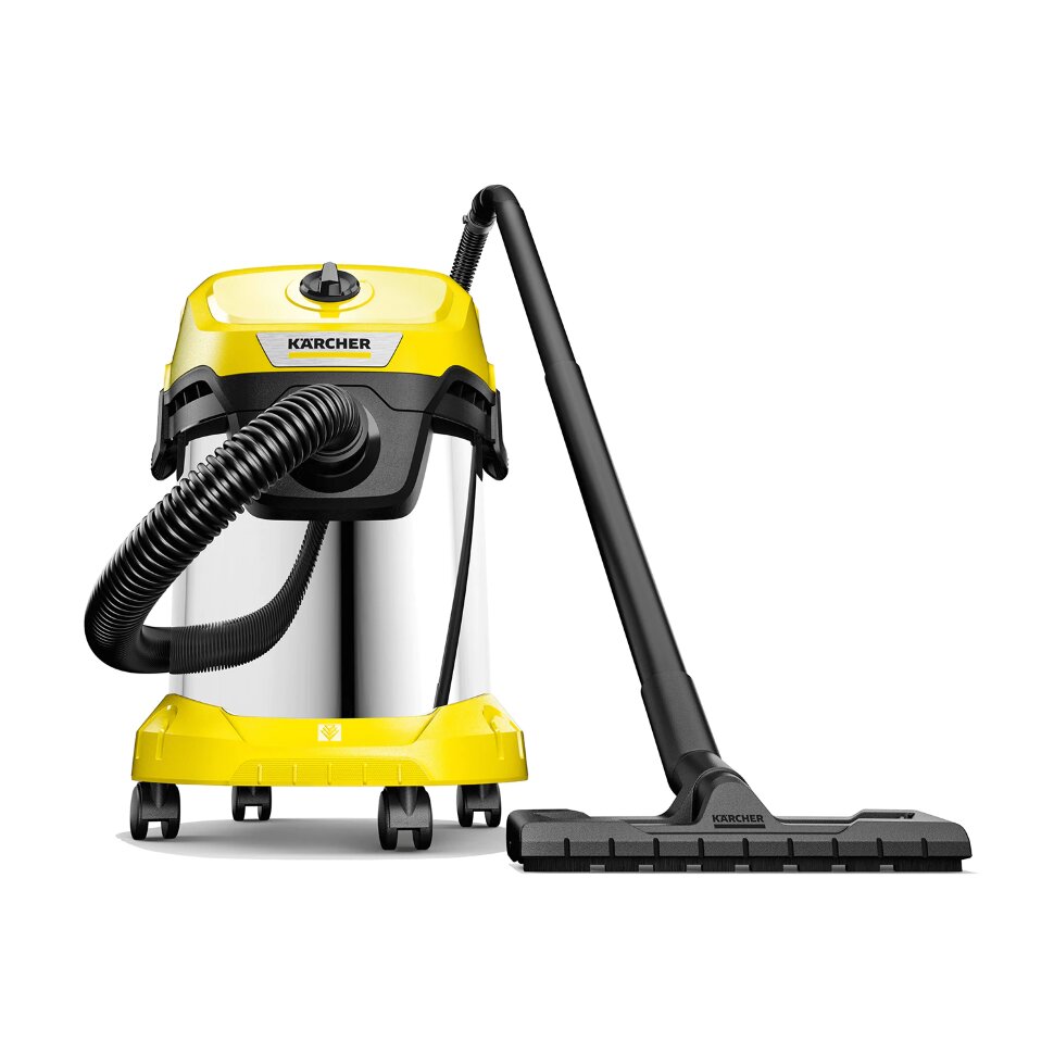 Пылесос хозяйственный KARCHER WD 3 S, мусоросборник 17 л, мощность 1000 Вт, желтый, 1.628-135.0, 456632