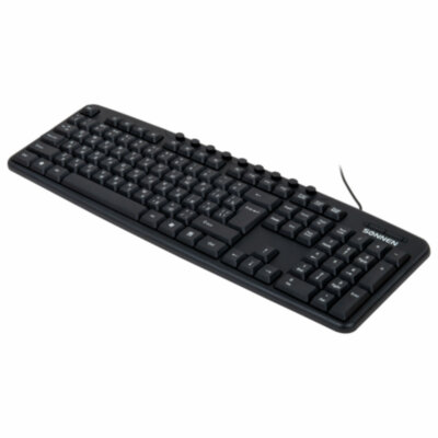 Клавиатура проводная SONNEN KB-8137, USB, 104 клавиши + 9 дополнительных, мультимедийная, черная, 512652, 512652