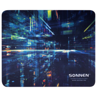 Коврик для мыши SONNEN "SINGULARITY", резина + ткань, 220х180х3 мм, 513293, 513293