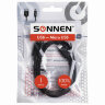 Кабель USB 2.0-micro USB, 1 м, SONNEN, медь, для передачи данных и зарядки, черный, 513115, 513115