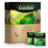 Чай GREENFIELD "Green Melissa" зеленый с мятой и мелиссой, 100 пакетиков в конвертах по 1,5 г, 0879, 620220