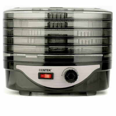 Сушилка для овощей CENTEK CT-1658, объём 4 л, 270 Вт, 5 поддонов, механическое управление, черная, 457606