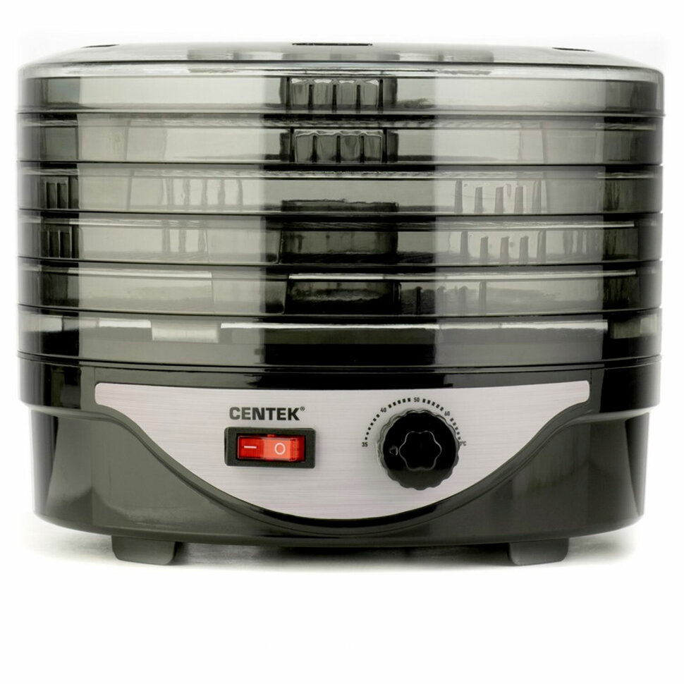 Сушилка для овощей CENTEK CT-1658, объём 4 л, 270 Вт, 5 поддонов, механическое управление, черная, 457606