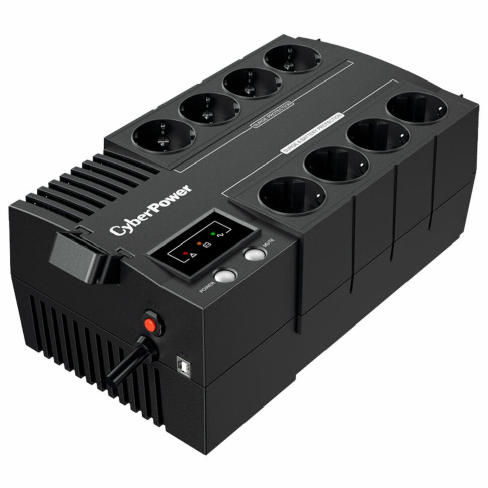 Источник бесперебойного питания CYBERPOWER BS650E, 650 VA (390 W), 8 евророзеток, 354888