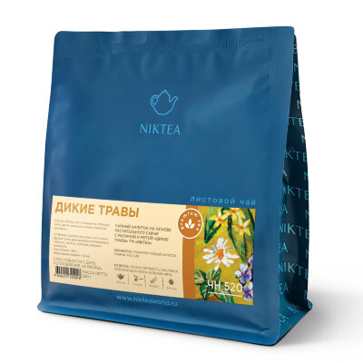 Чай листовой NIKTEA "Дикие травы" травяной с малиной и мятой 250 г, TNIKTE-L00022, 624412