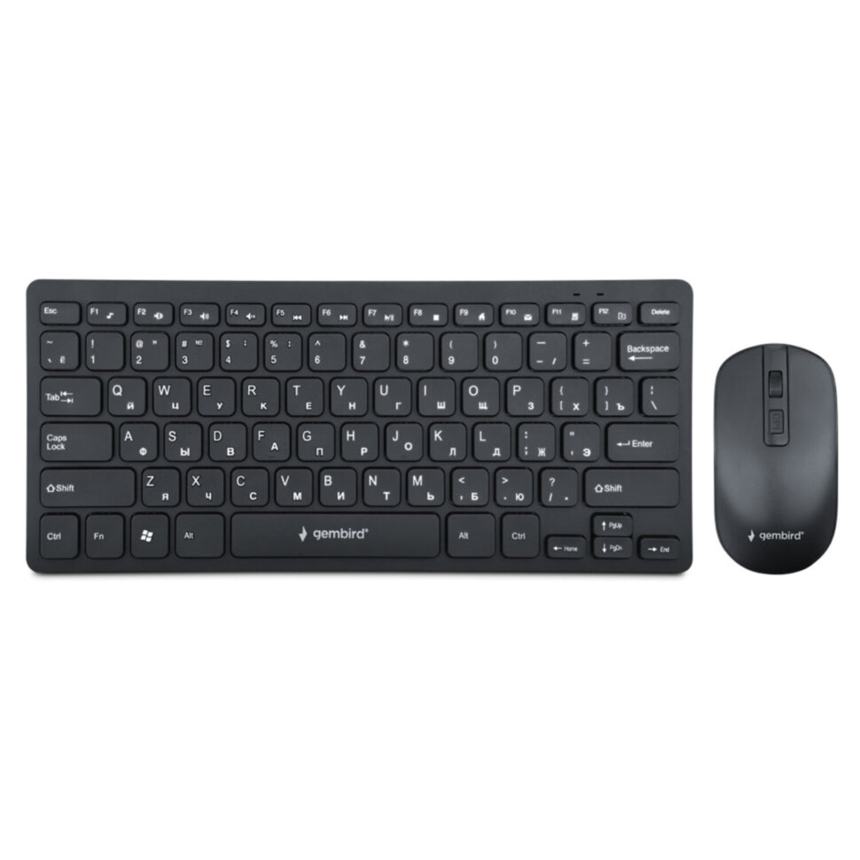 Набор беспроводной GEMBIRD KBS-9100, клавиатура 78 клавиш, мышь 4 кнопки, 1600 DPI, 2.4 ГГц, черный, 514300
