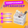 Органайзер для хранения косметики, канцтоваров, мелочей ДВА УРОВНЯ, 20х17х23,5 см, DASWERK (ДАСВЕРК), 608478, 608478