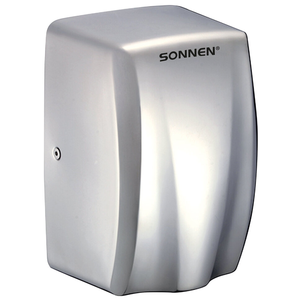 Сушилка для рук ВЫСОКОСКОРОСТНАЯ АНТИВАНДАЛЬНАЯ SONNEN K2020, 1000 Вт, 100 м/с, IPX3, 72 дБ, нержавеющая сталь, 607193, 607193