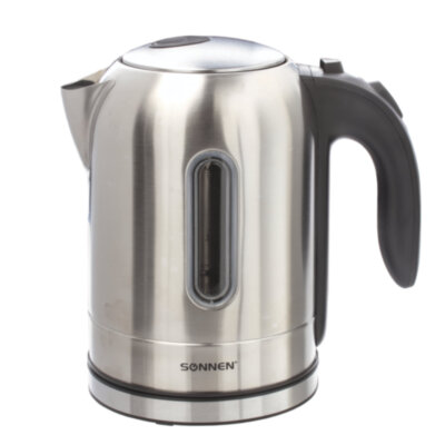 Чайник SONNEN KT-1755, 1,7 л, 2200 Вт, закрытый нагревательный элемент, нержавеющая сталь, 453419, 453419
