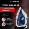 Утюг SONNEN SI-237A, 1800 Вт, антипригарное покрытие, синий/белый, 453504, 453504