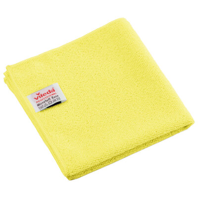 Салфетки VILEDA PROFESSIONAL "МикроТафф Бейс" КОМПЛЕКТ 5 шт., микрофибра, желтый, 36х36 см, 174182, 703620